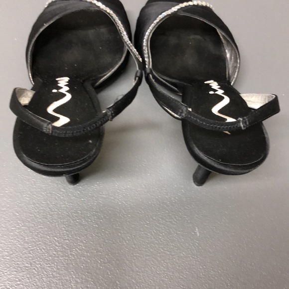 Nina | Black Faux Diamond Strappy Heels - Picture 6 of 9